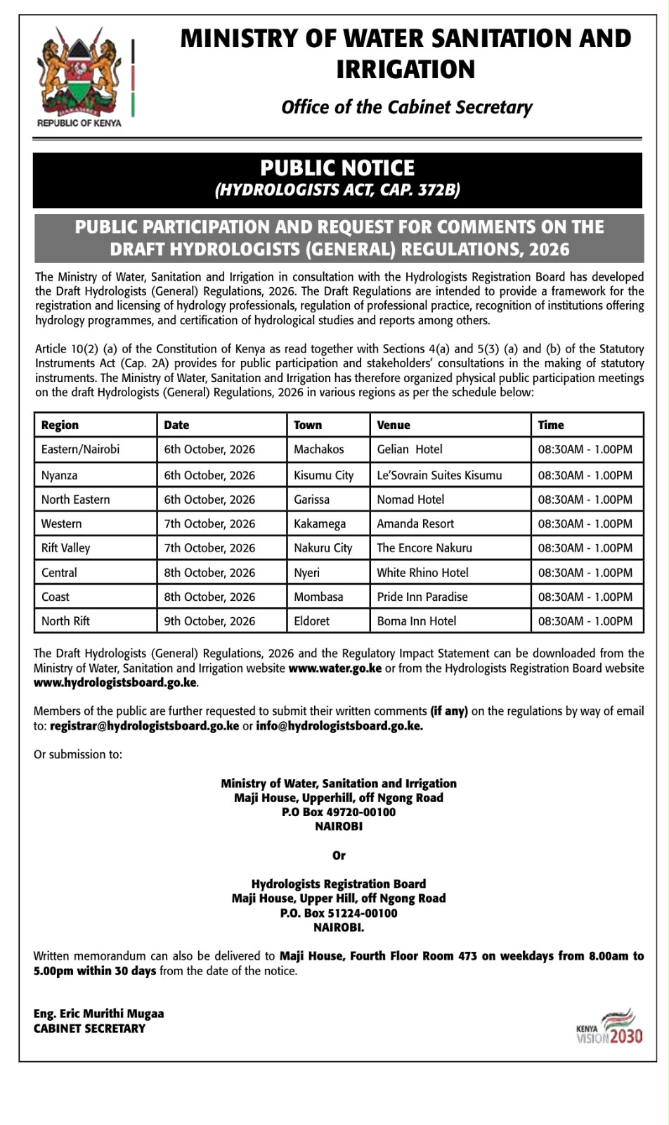 PUBLIC NOTICE